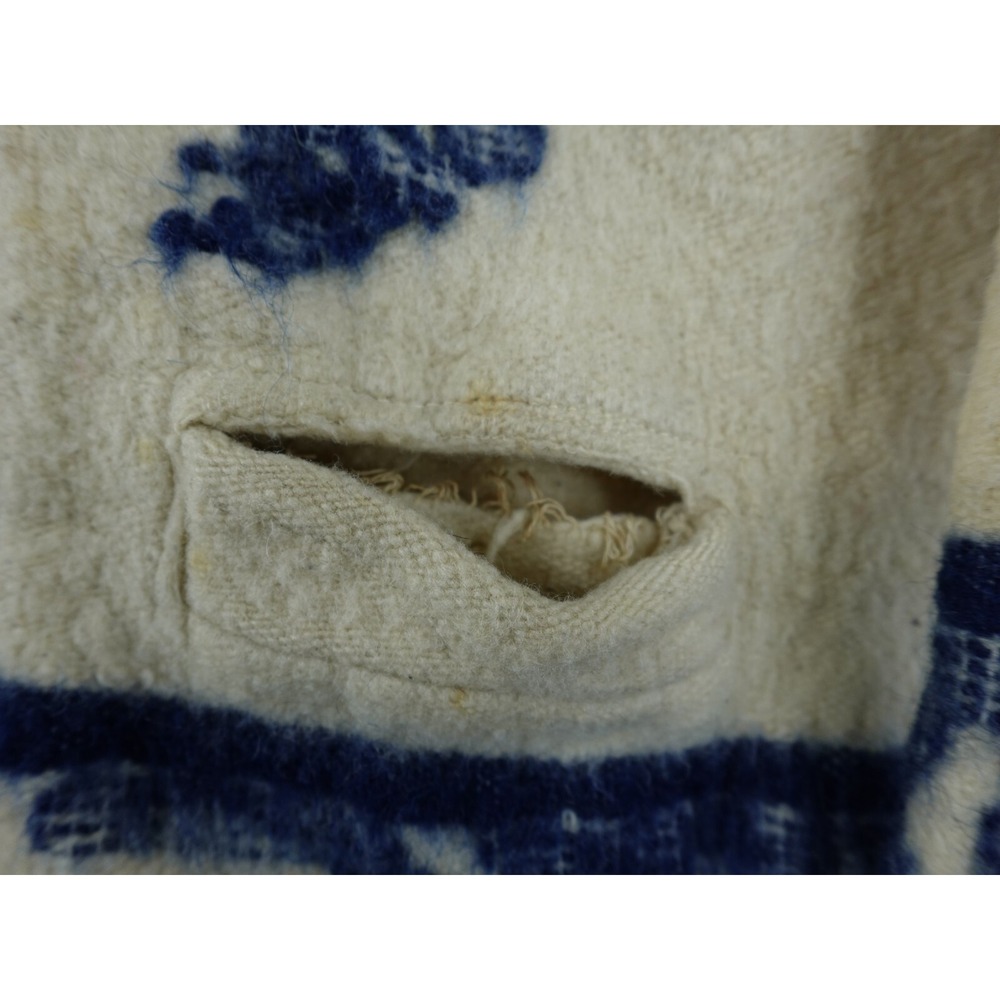 Vintage 50s Mens Medium Wool Knit Fringed Southwestern Birds Full Zip Jacket‎ - Picture 7 of 16